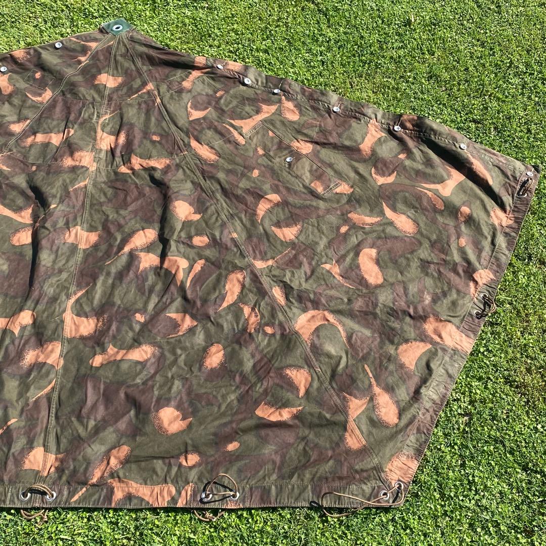 M*H様 【希少】ハンガリー軍　軍幕　テント　2枚連結　ファスナー付　ポール・ペ