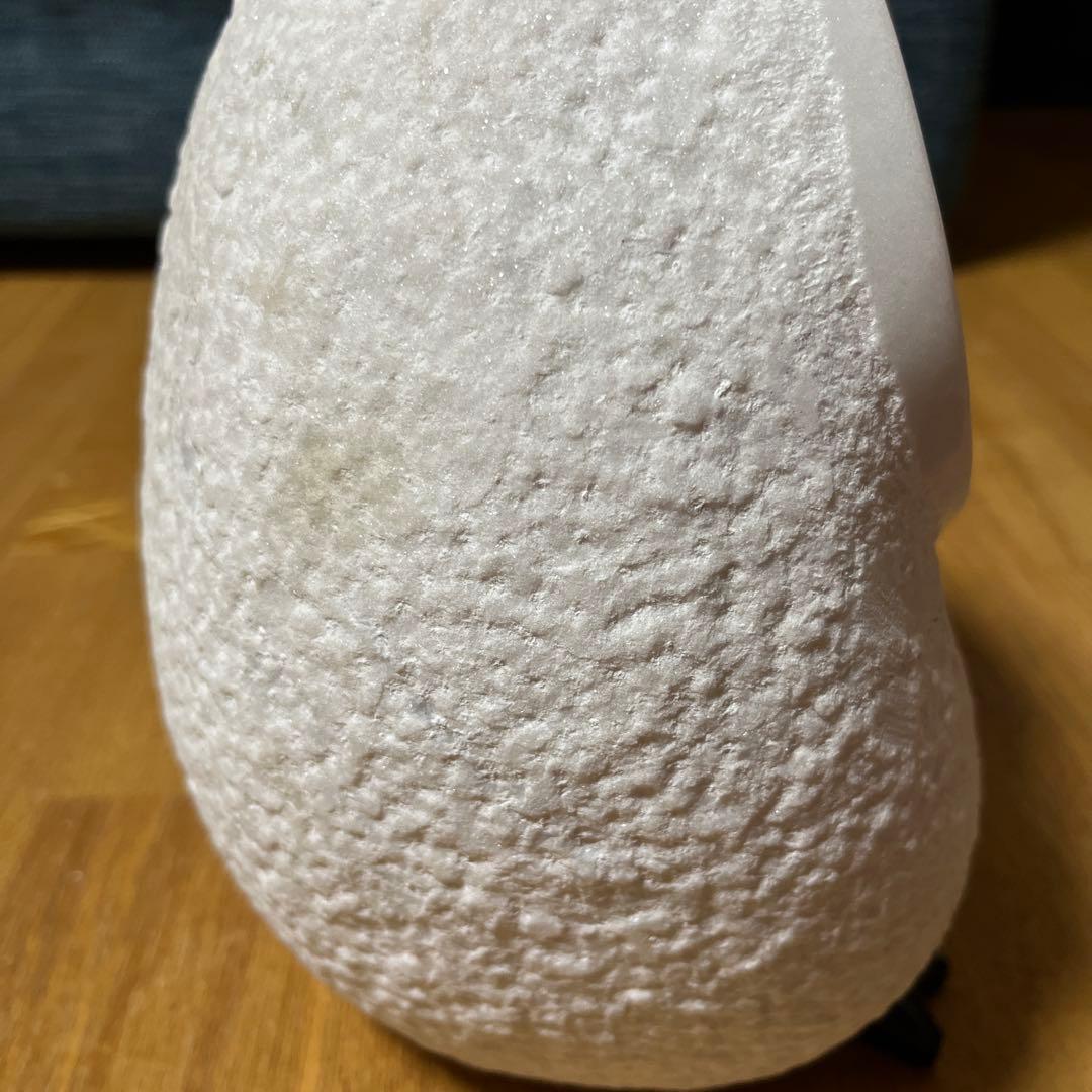 K63 ふくろう 大理石 梟 モノクロ 置物 石 縁起物　オブジェに