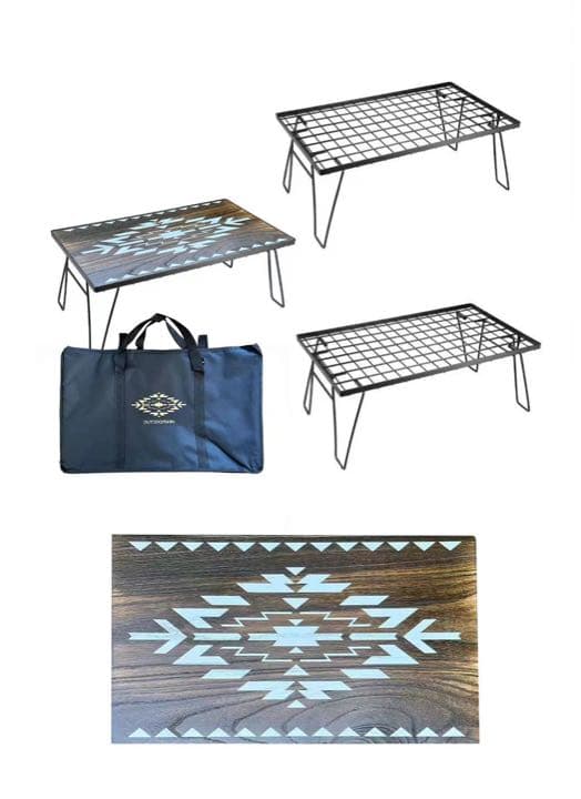 フィールドラック　3個セット オルテガ柄 天板付き 収納ケース付き コンパクト