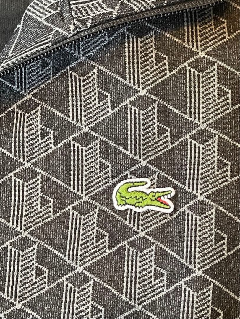 Lacoste モノグラムトラックジャケット 黒Sサイズ