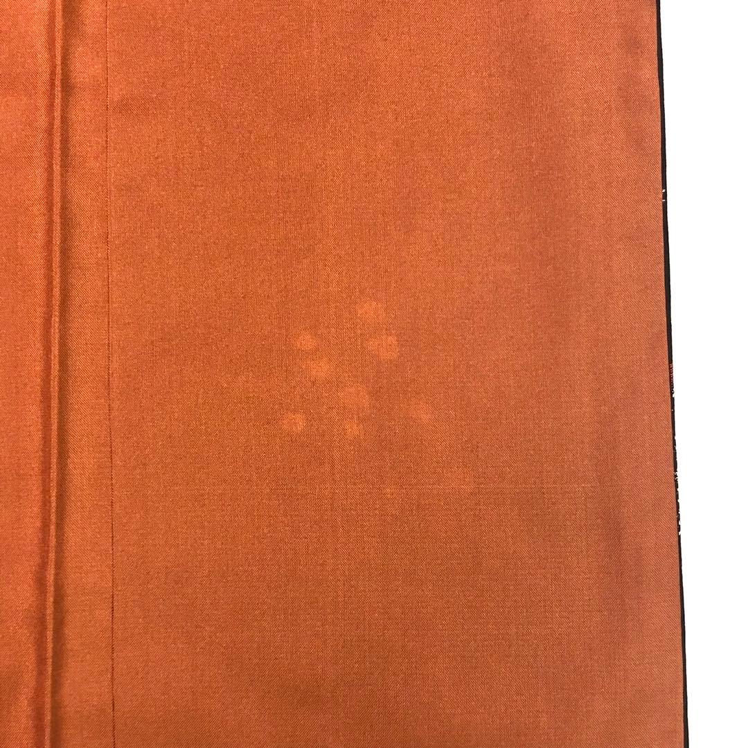 本場大島紬 一元 花唐草模様 黒色 KK-2034