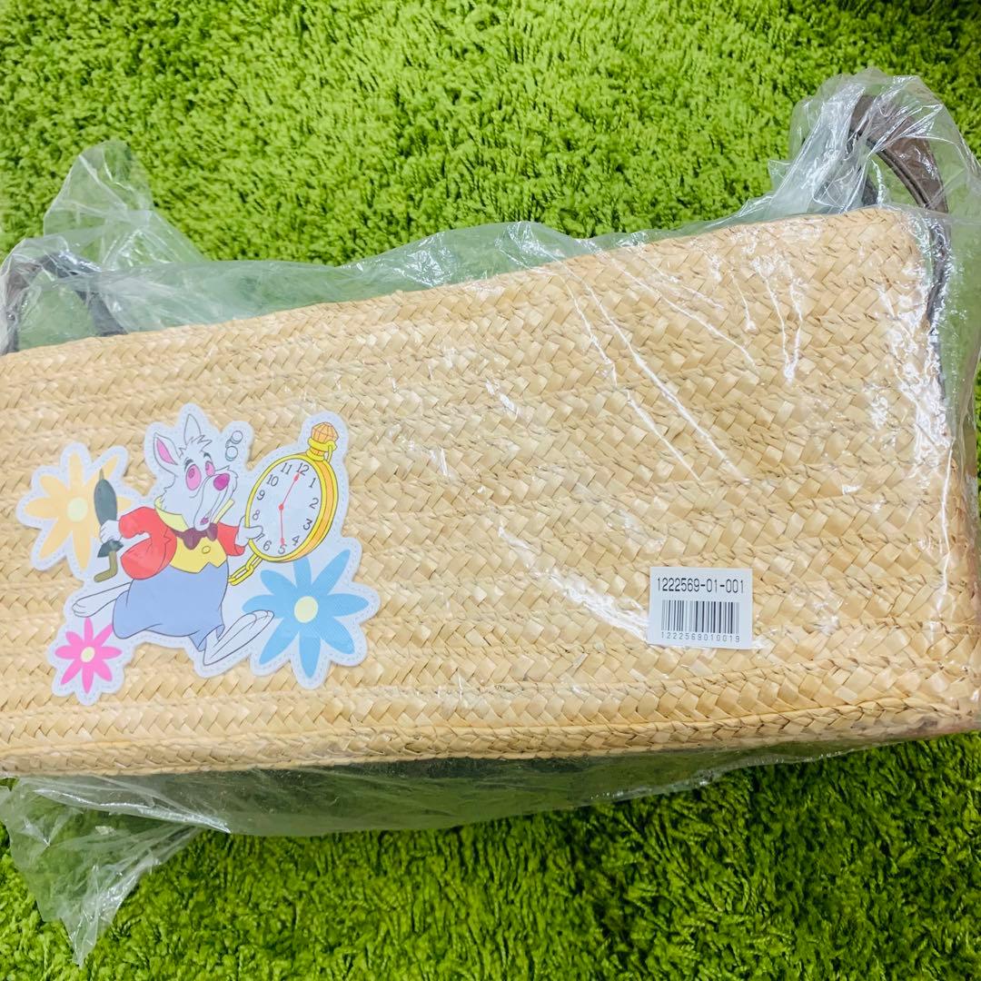 不思議の国のアリス　収納　持ち手付きバスケット　ワッペン付き