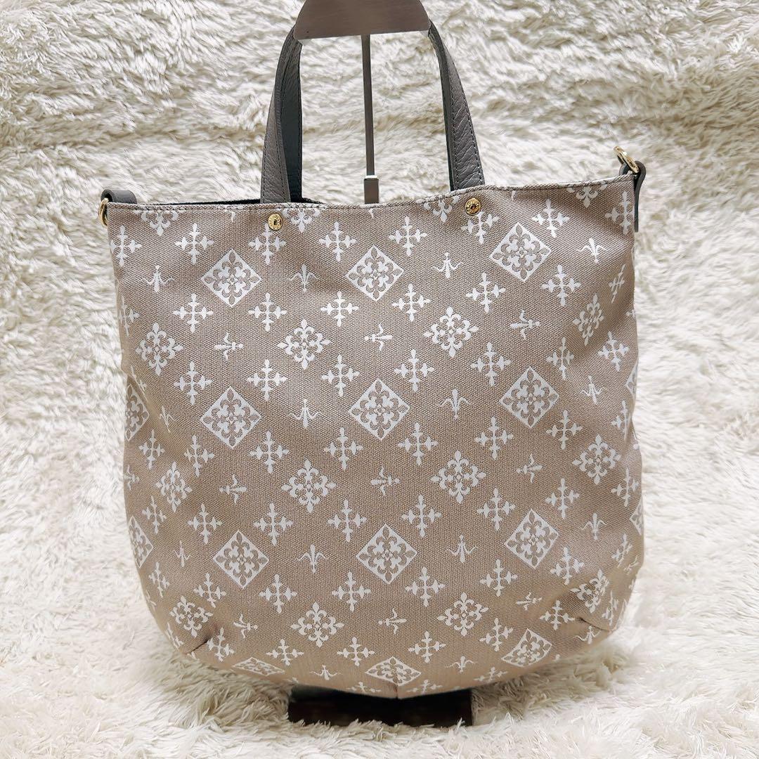 極美品✨ラシット　2wayショルダートートバッグ　コットンジャガード　モノグラム