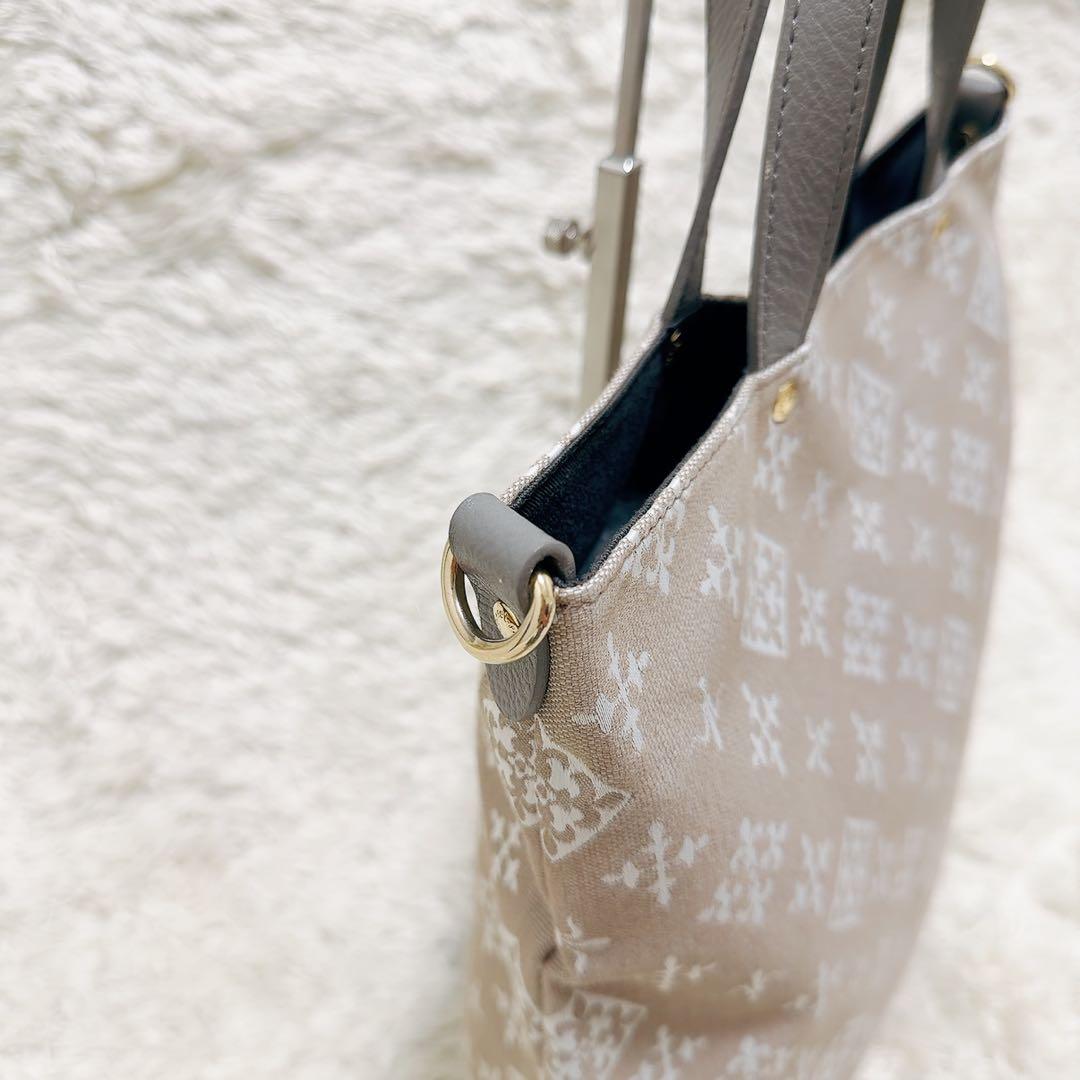 極美品✨ラシット　2wayショルダートートバッグ　コットンジャガード　モノグラム