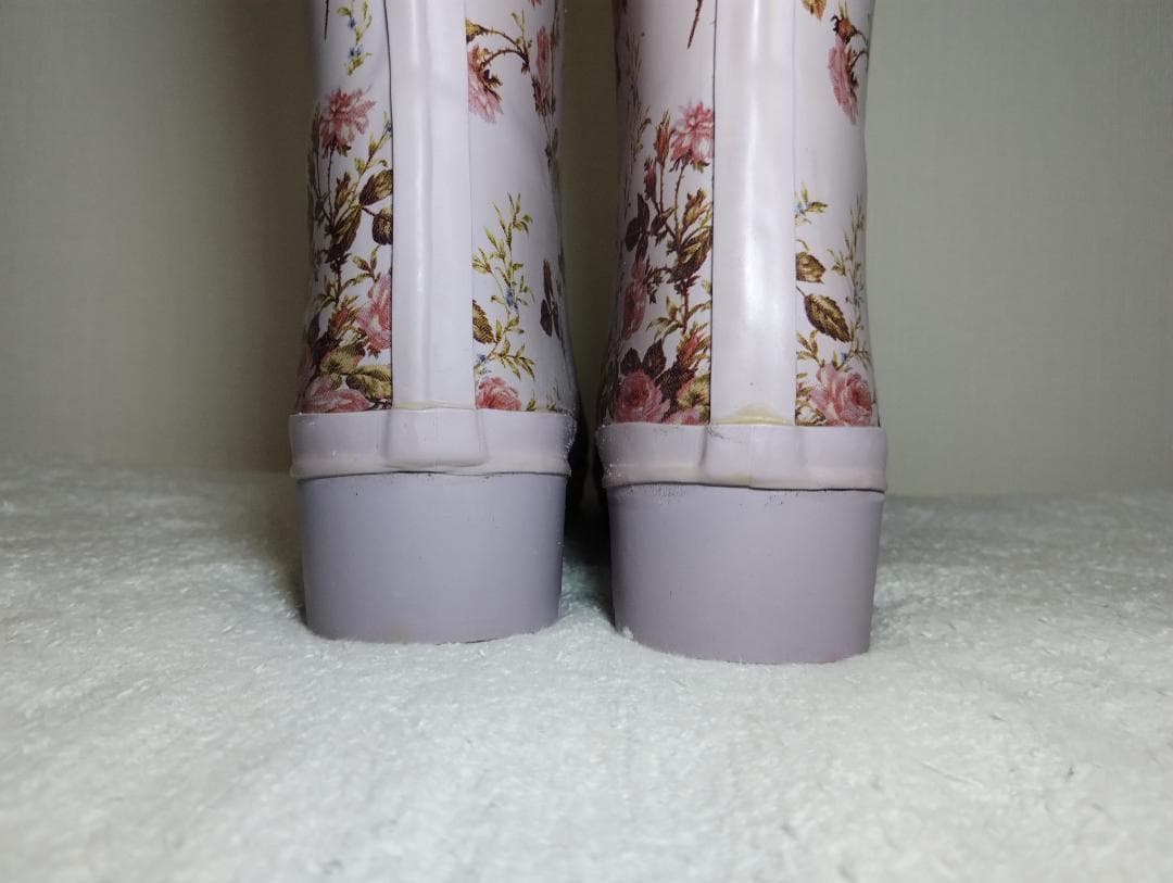 希少 ピンクハウス ピンク バラプリント レインブーツ 長靴 ブーツ 総柄