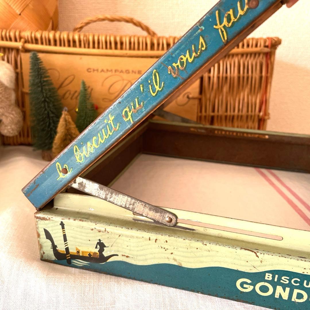 フランスヴィンテージ ゴンドーロ ディスプレイ ケース 蓋　ビスケット