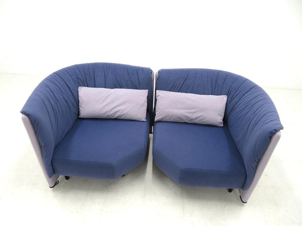 カッシーナ　ビンテージ　ポストモダン　サンパン　2人掛けソファ　ラブソファ