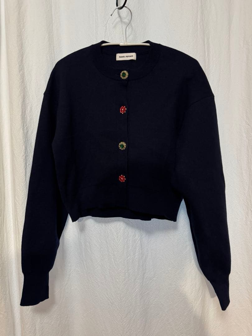 ＜EMMEL REFINES＞EM HW ビジュー ミニ カーディガン