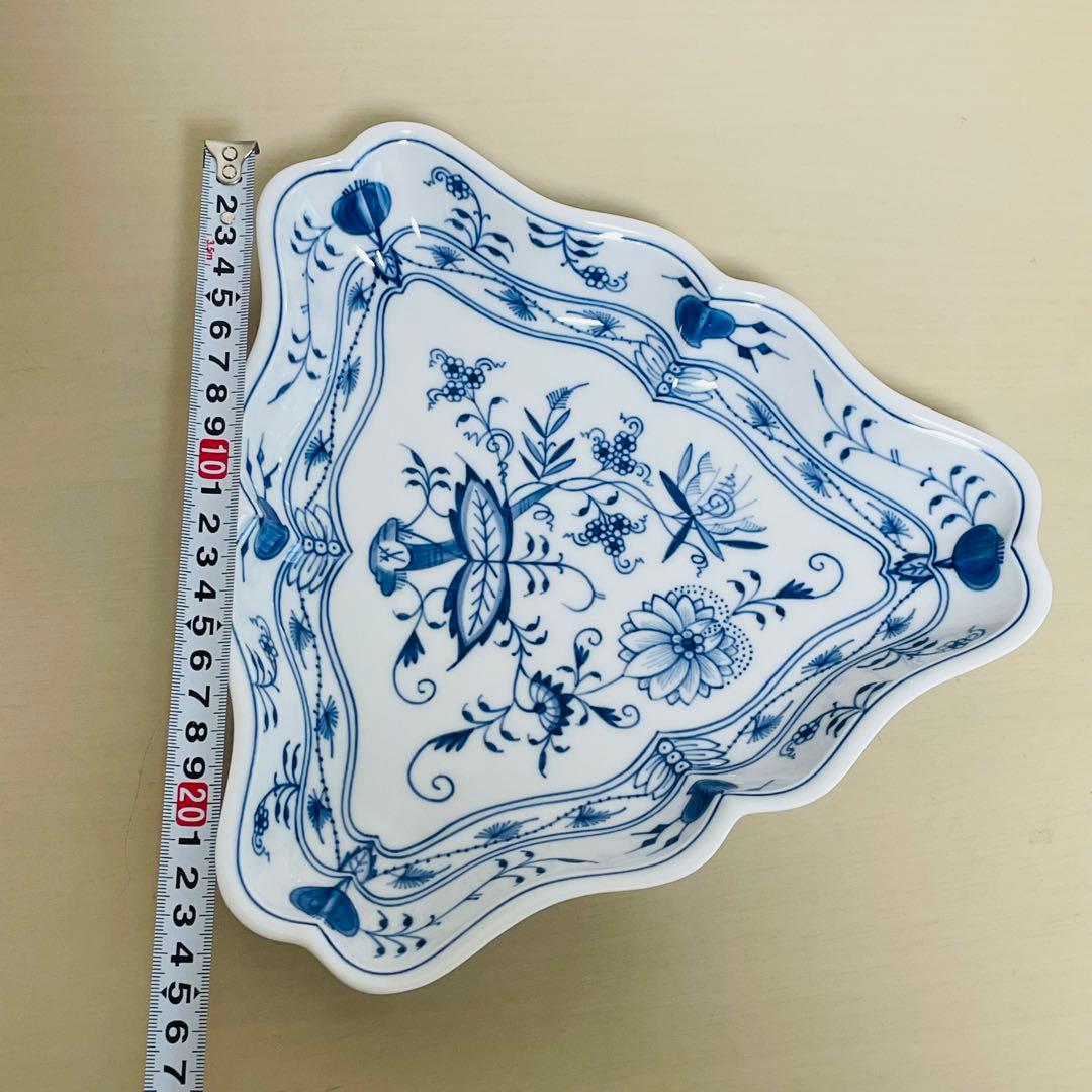 未使用 Meissen マイセン ブルーオニオン トライアングル プレート 三角