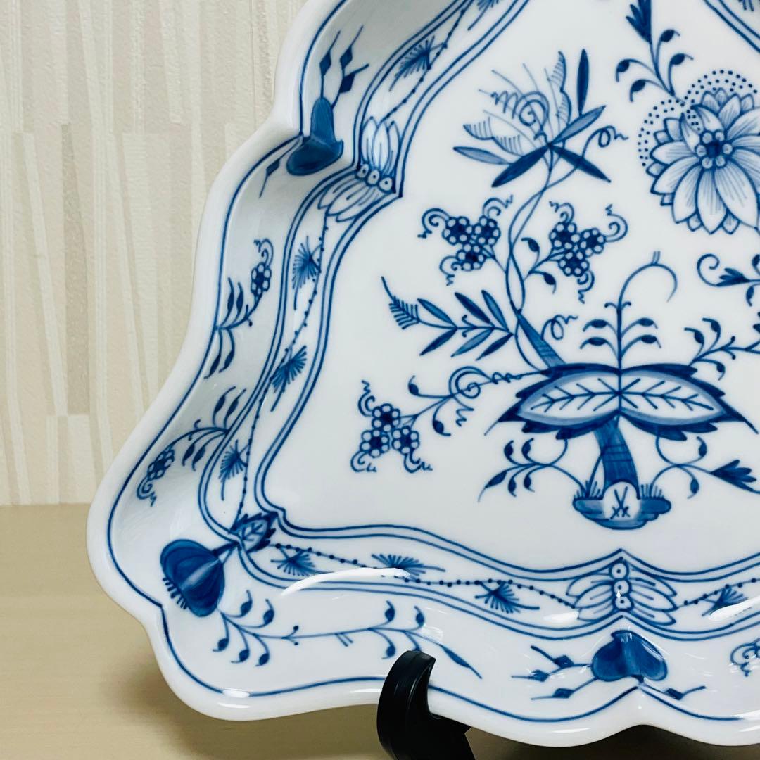 未使用 Meissen マイセン ブルーオニオン トライアングル プレート 三角