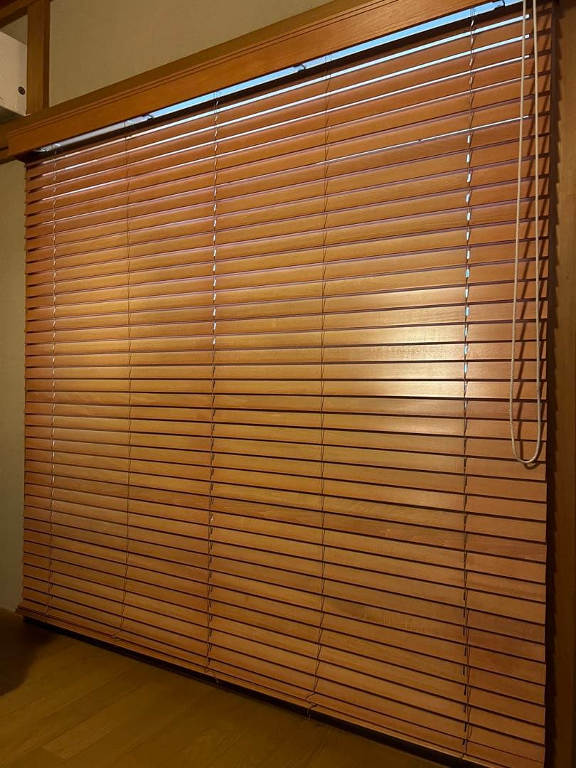 北欧風♡木製ブラインド　木枠付　縦180cm×横約185cm【引き取りのみ】