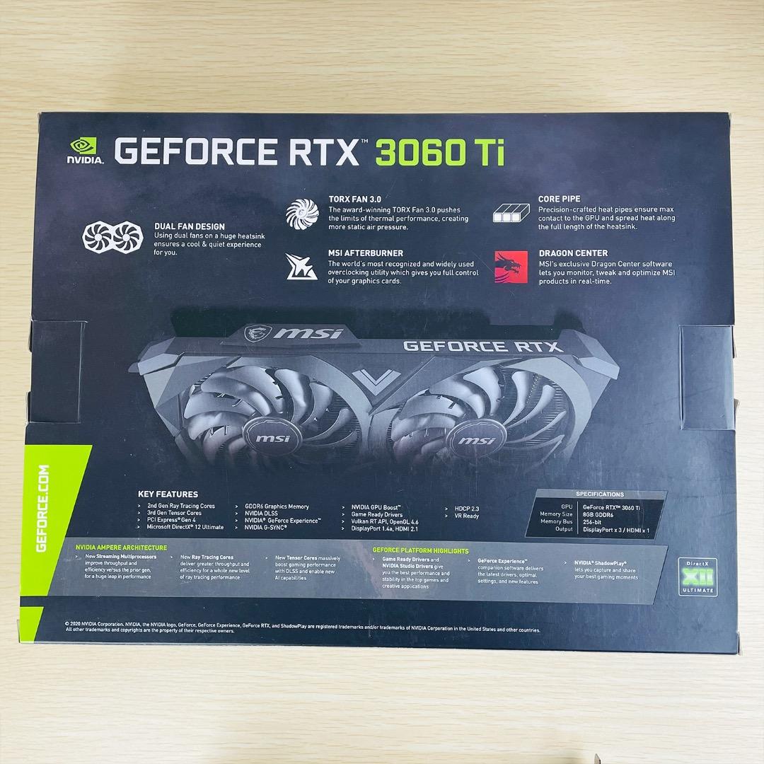 【美品】MSI GeForce RTX 3060 Ti Ventus