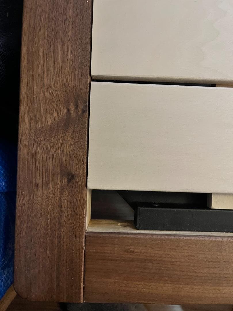 【送料込み】無印良品 ベッドフレーム ダブル ウォールナット 脚付 すのこ