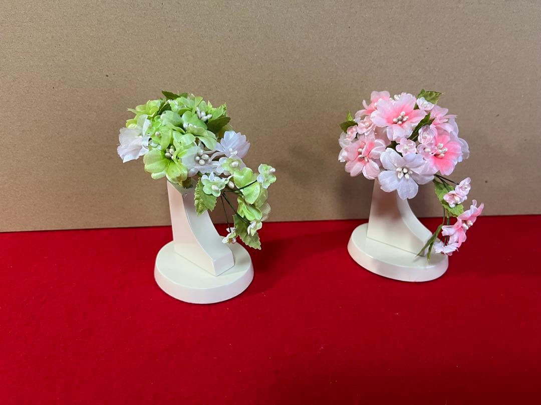 収納式親王飾り　白桜　セット