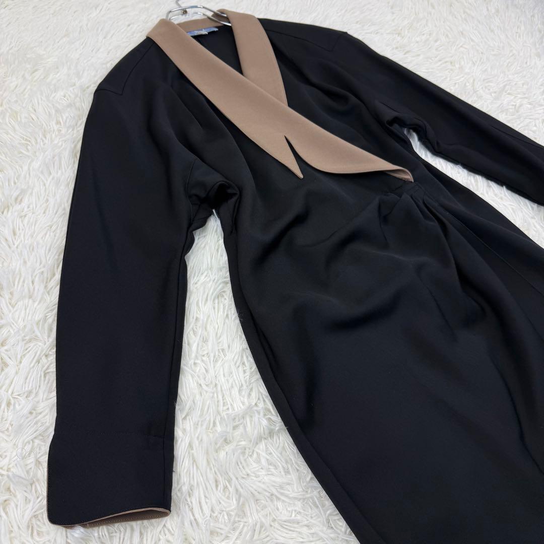 美品 ティエリーミュグレー オールド コート ウールギャバジン ワンピース 黒