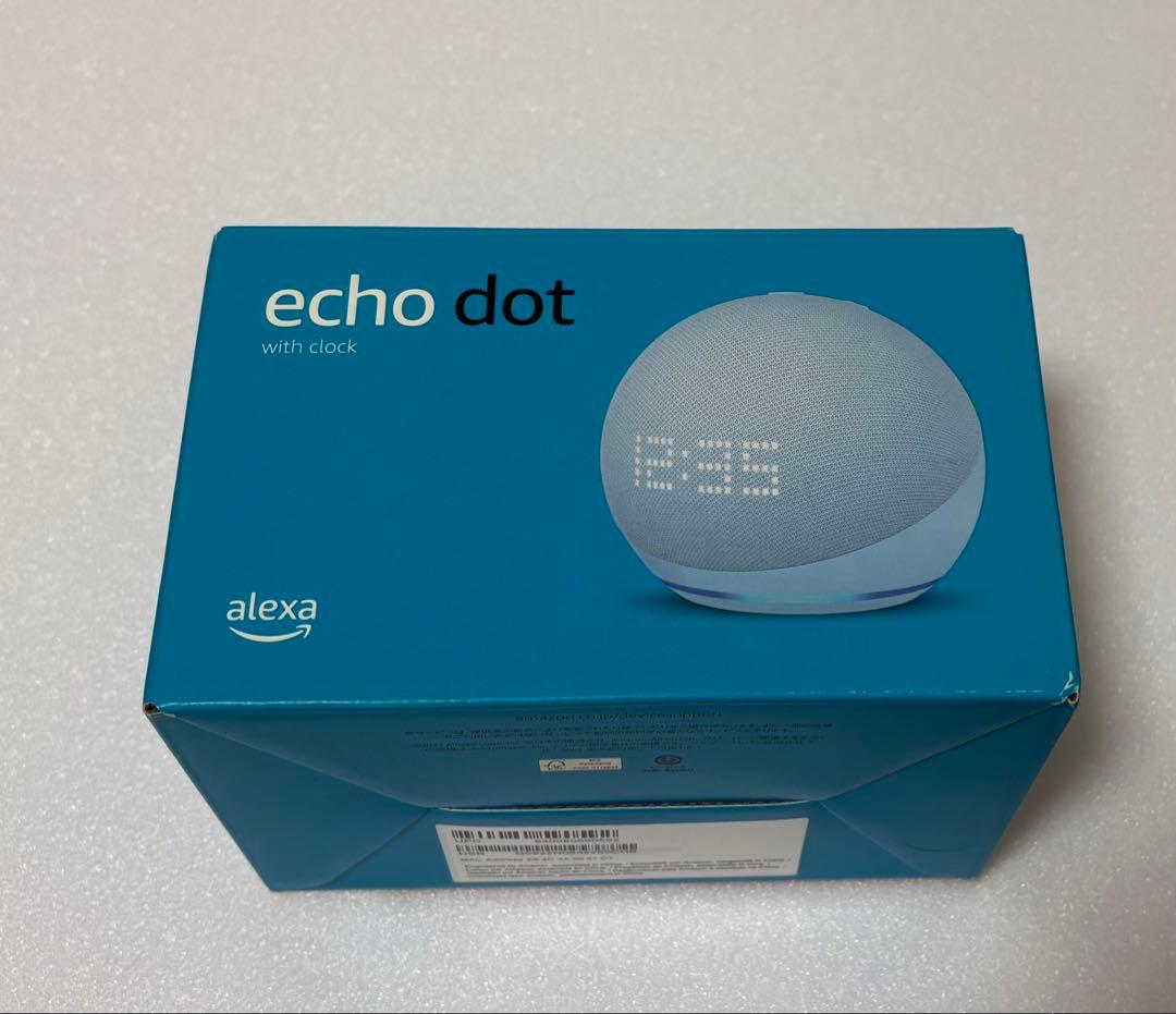 アレクサ Alexa echo dot with clock新品クラウドブルー