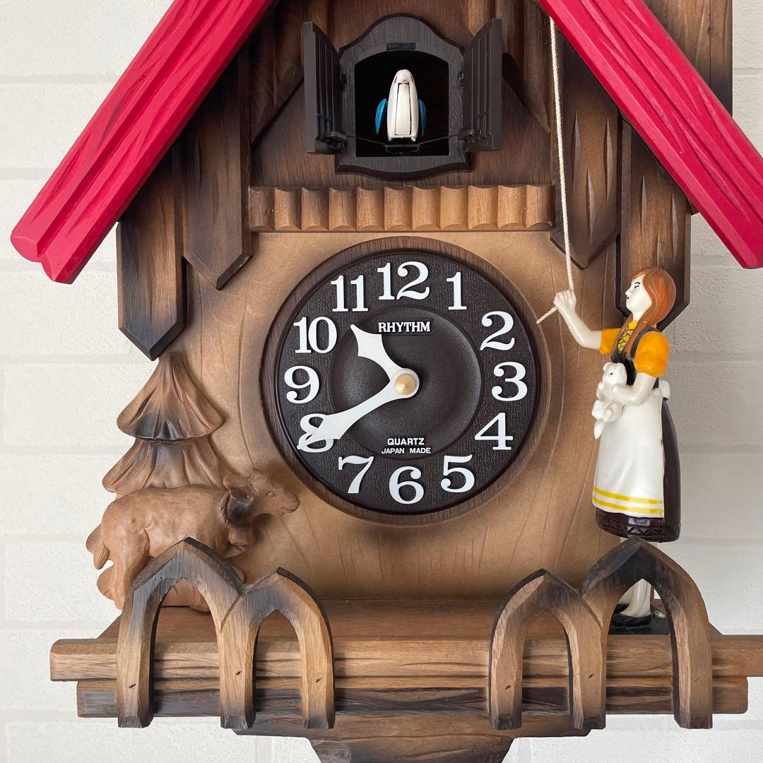 RHYTHM クク時計 ブラウン・レッド