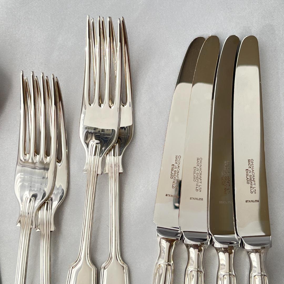 【英国】シェルのデザートセット 4名用12本組 A1プレート