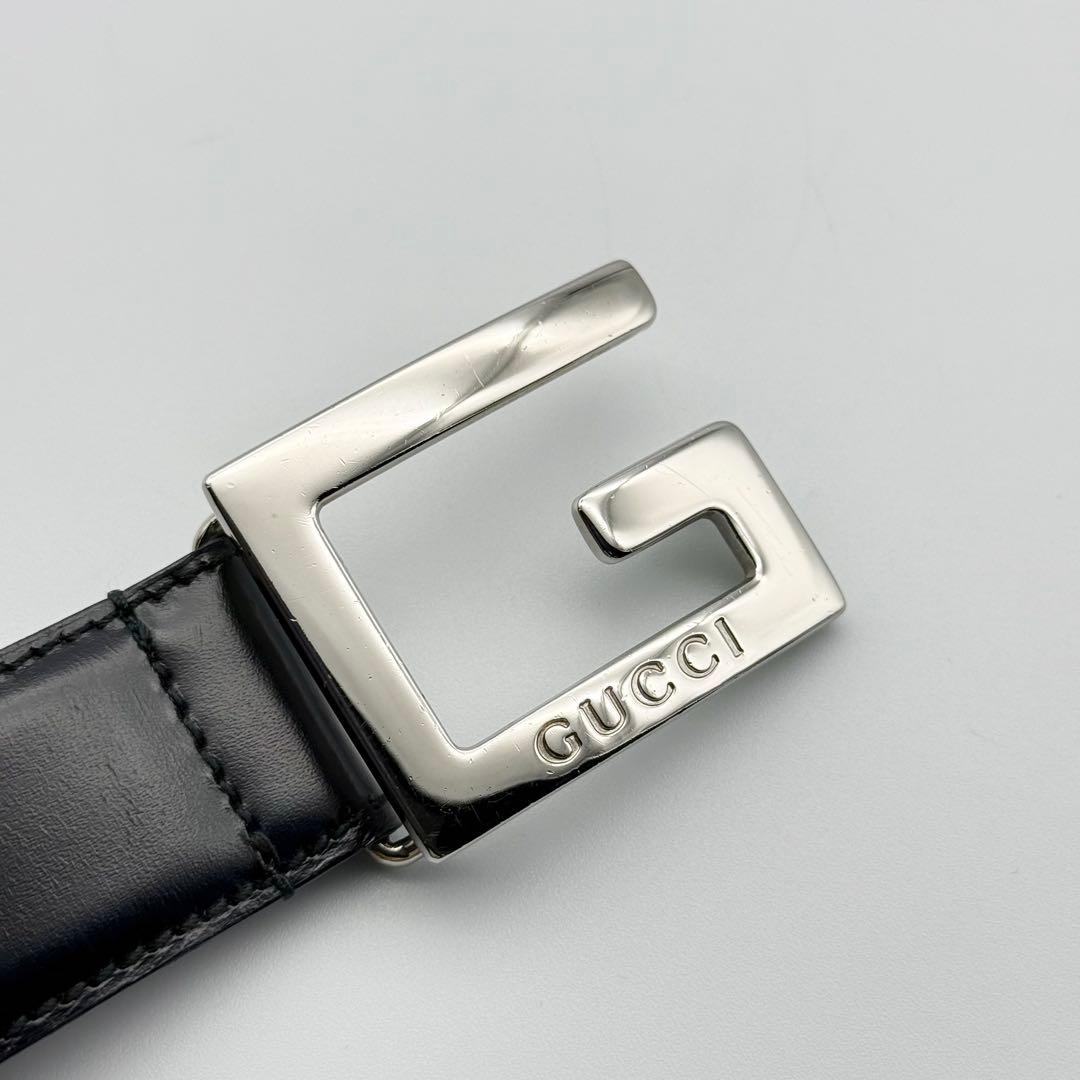✨良品✨グッチ ベルト Gバックル シルバー金具 レザー レディース ビジネス