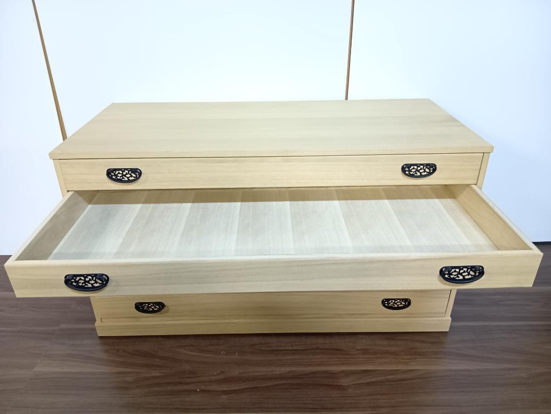 桐たんす　６段　桐天然木・桐化粧合板　とのこ仕上げ　衣装ケース　収納　着物