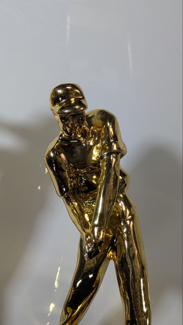 ゴルフ ゴルファー フィギュア 置物 ゴールド アンティーク 彫刻