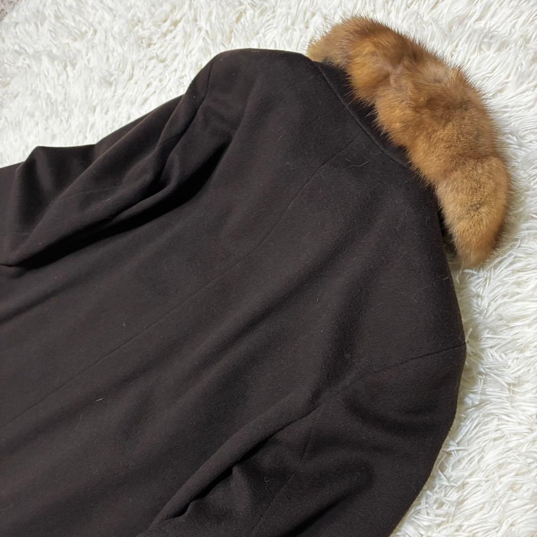 DELBA PIACENZA ロングコート　ファーコート　カシミア　ブラック