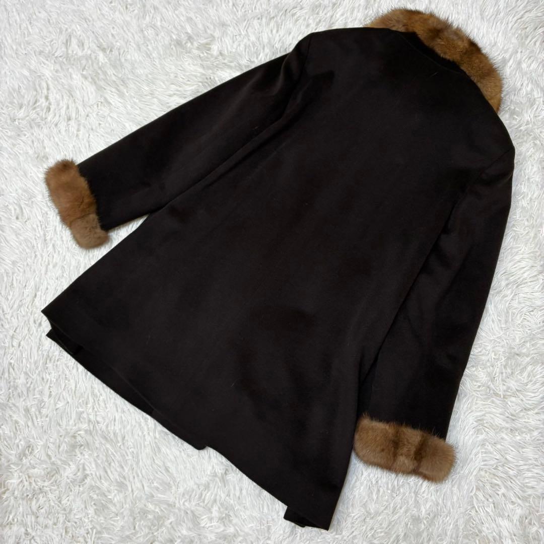 DELBA PIACENZA ロングコート　ファーコート　カシミア　ブラック