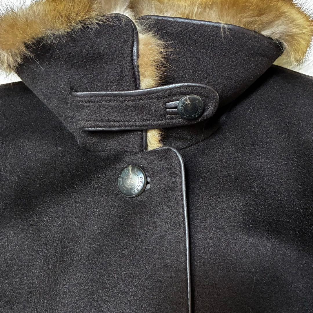 DELBA PIACENZA ロングコート　ファーコート　カシミア　ブラック