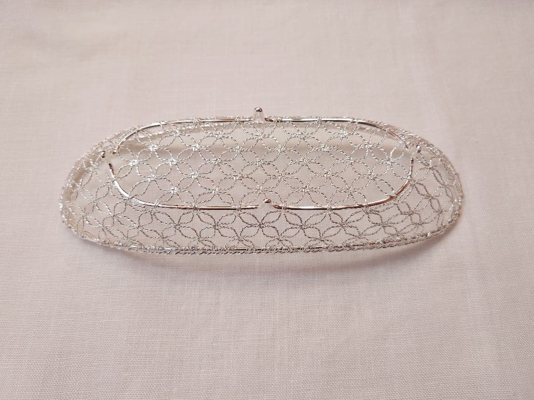 【サボテン】銀座和光 WAKO 網目模様銀仕上げおしぼりトレイ 5個セット