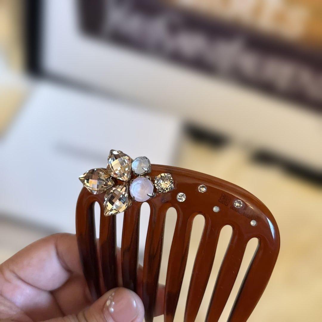 ◇美品◇COMPLEX BIZ ブラウン コーム クリスタル付き