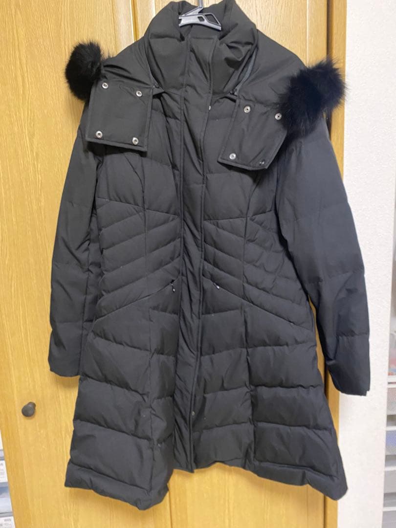 ルイルエブティック　フード付きブラックロングコート　LL