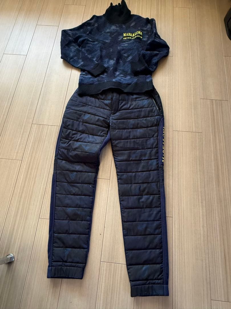 MARK&LONA ☆☆☆ダークブルー キルティングパンツ