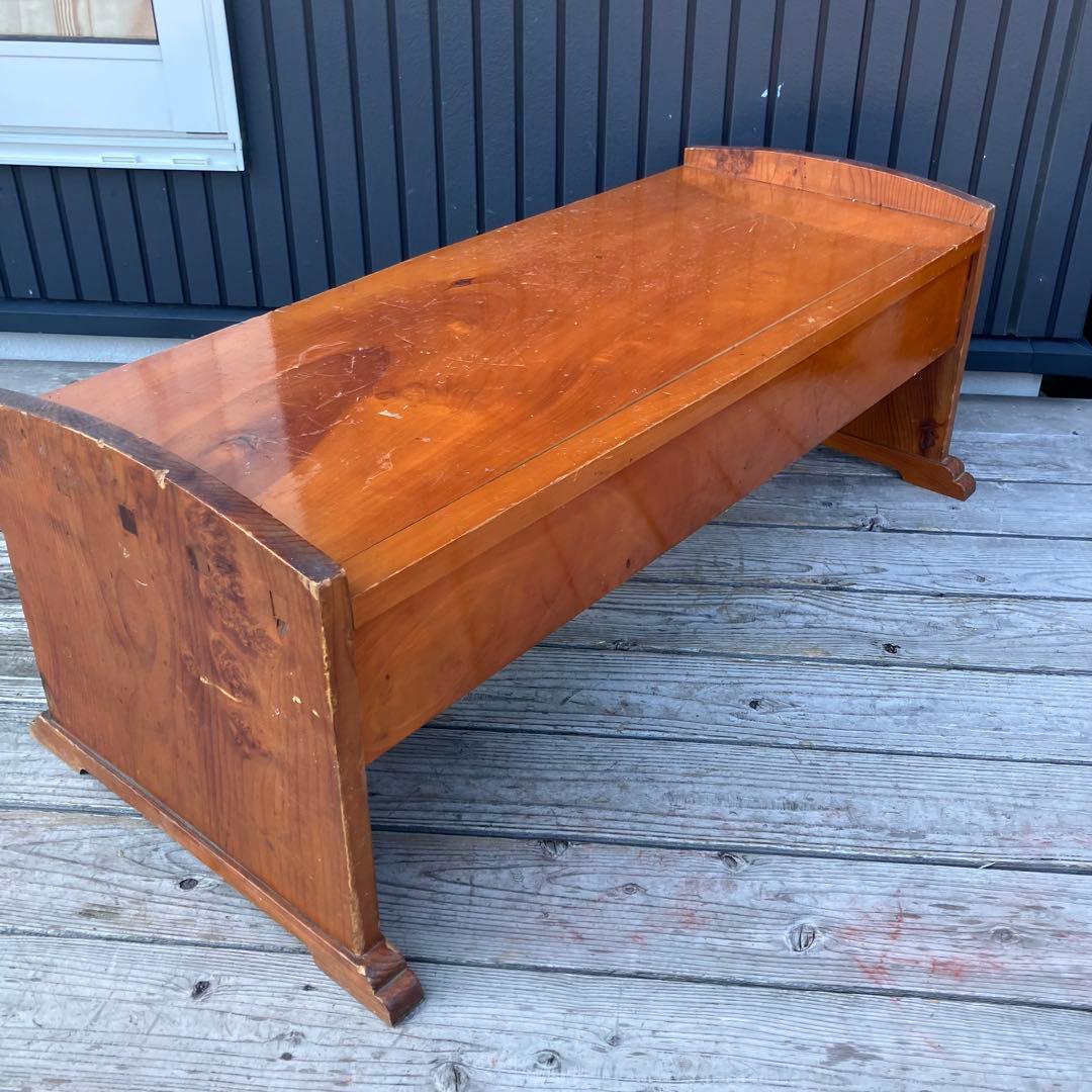 昭和レトロ ヴィンテージ 古家具 木製文机 引き出し付き座卓 書斎机 無垢材