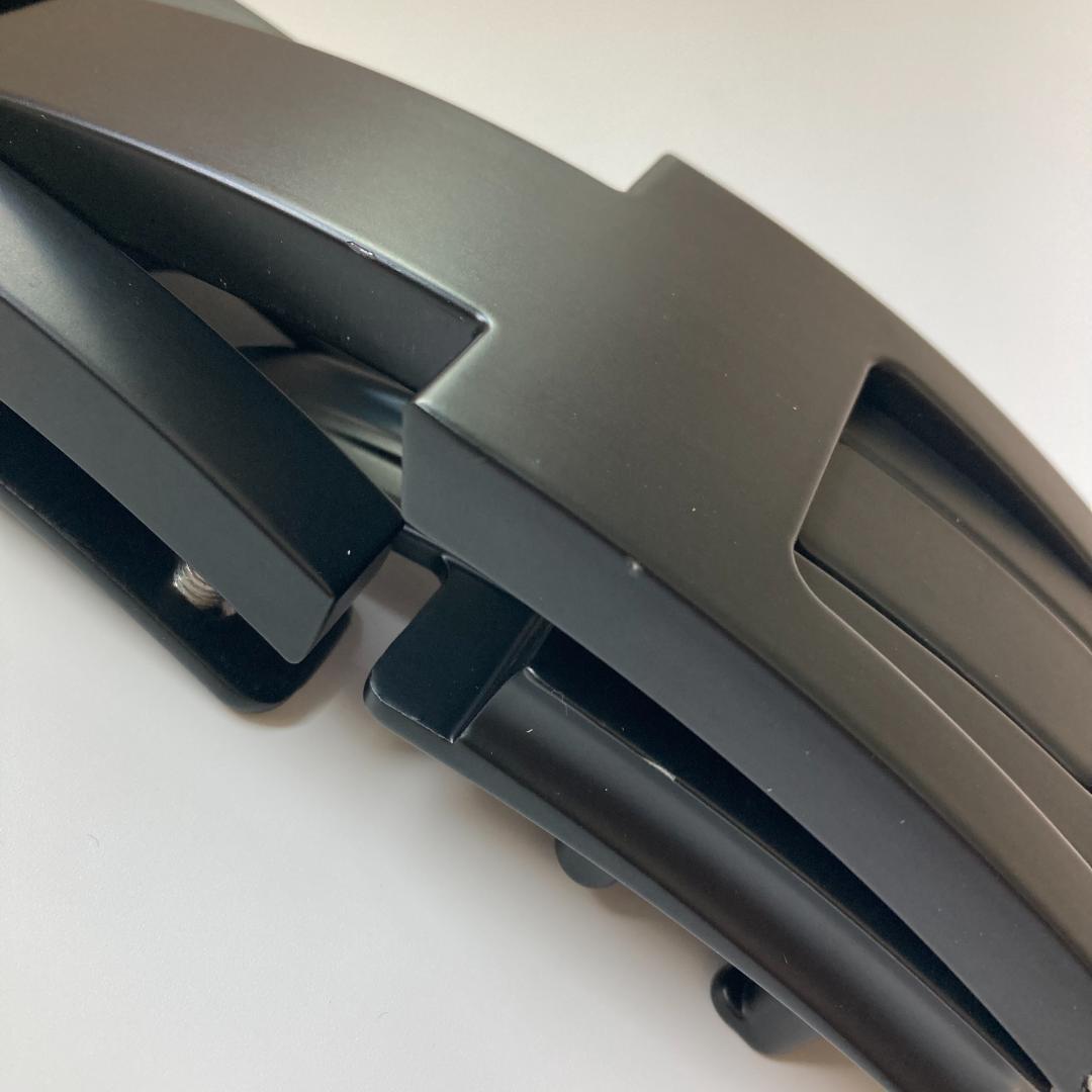 訳あり パワーベルト レバーアクション 本革 グレー×マット黒 ワンタッチ可変式