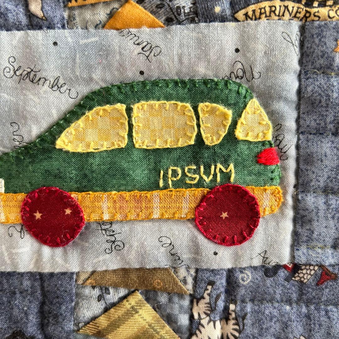 ハンドメイド パッチワーク フェザースター タペストリー兼ベットカバー