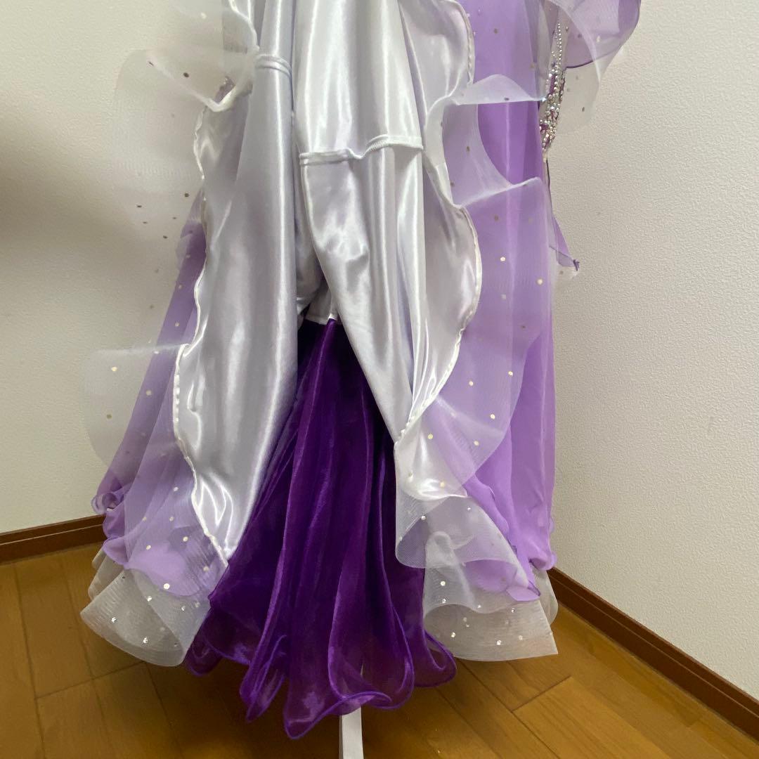 TSUKIOKA パープルダンスドレス スパンコール装飾