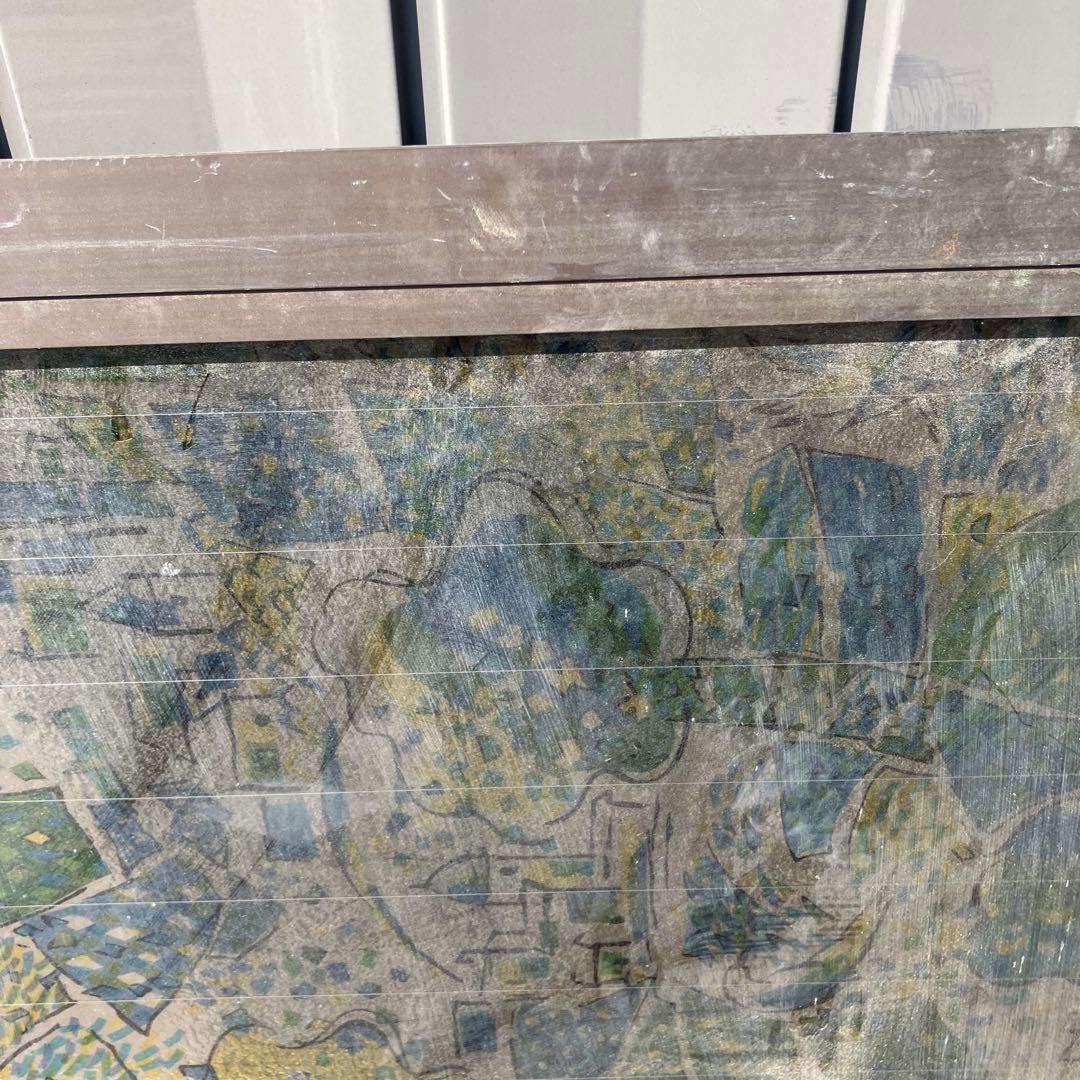 A-5 ②昭和レトロ ステンドグラス サッシ 窓枠付き ヴィンテージ 建具