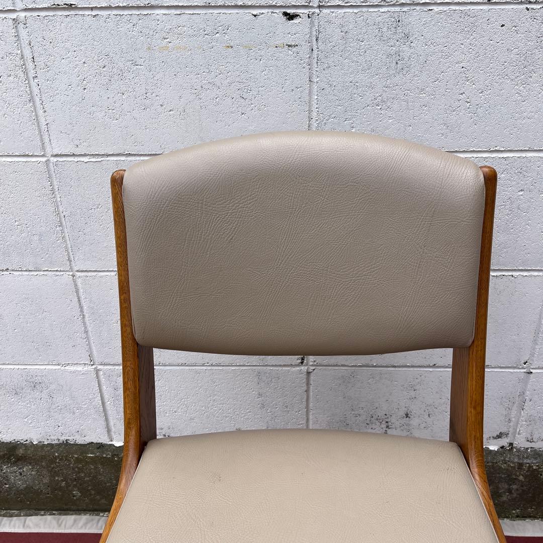 浜本工芸 ◾️木製オーク材フレーム×本革レザー座面 キャスター付き デスクチェア