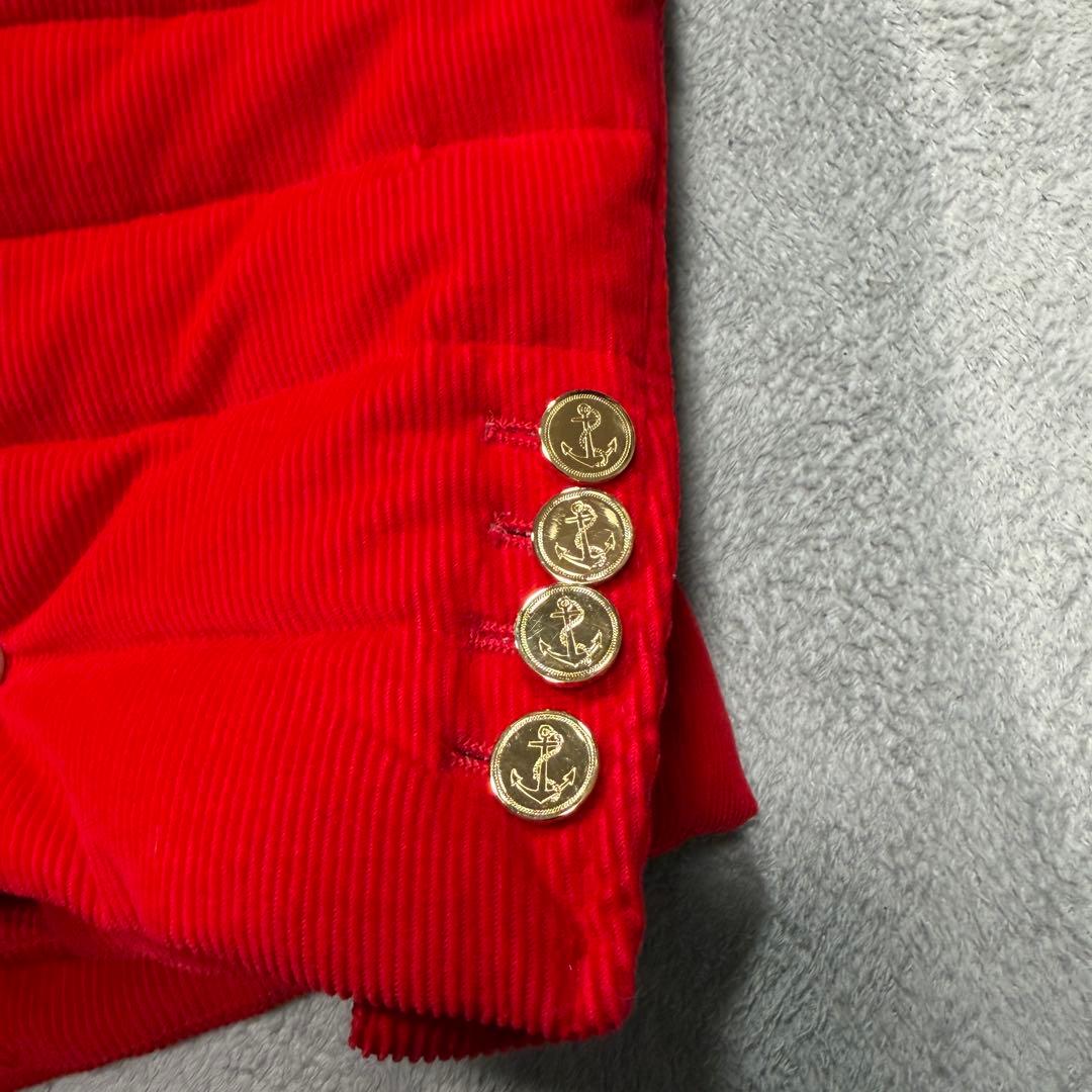 トムブラウン　コーデュロイ　ダブル　ダウンジャケット　0　金ボタン　レッド