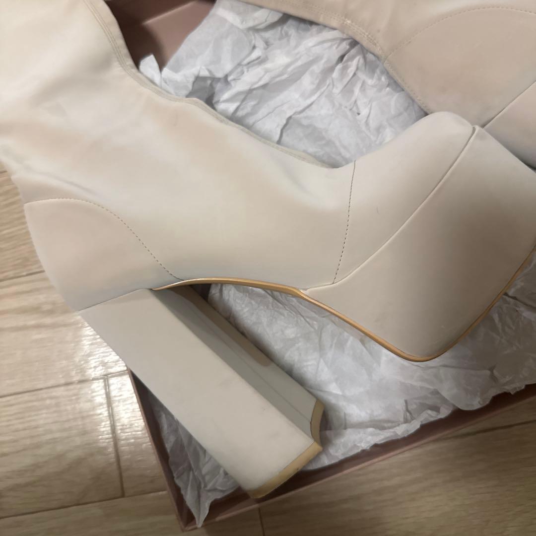 Darich ロングブーツ ストレッチブーツ アイボリー