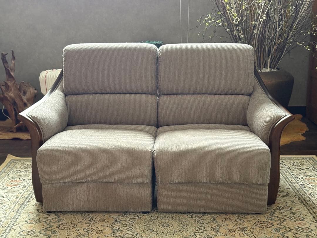 ② 希少　グレーファブリック　セパレートソファ　ビンテージソファ　nZ