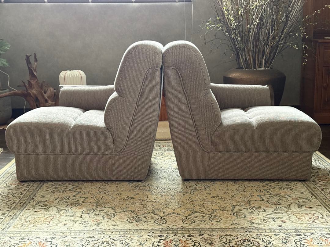 ② 希少　グレーファブリック　セパレートソファ　ビンテージソファ　nZ