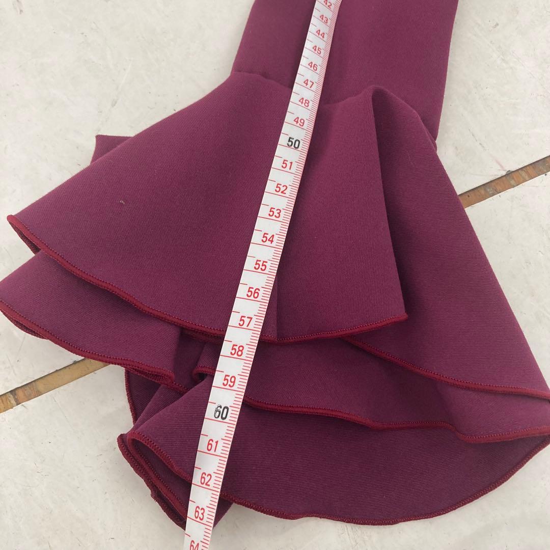 良品 フラメンコ衣装 ワンピース パープル オーダー ハンドメイド オーガンジー