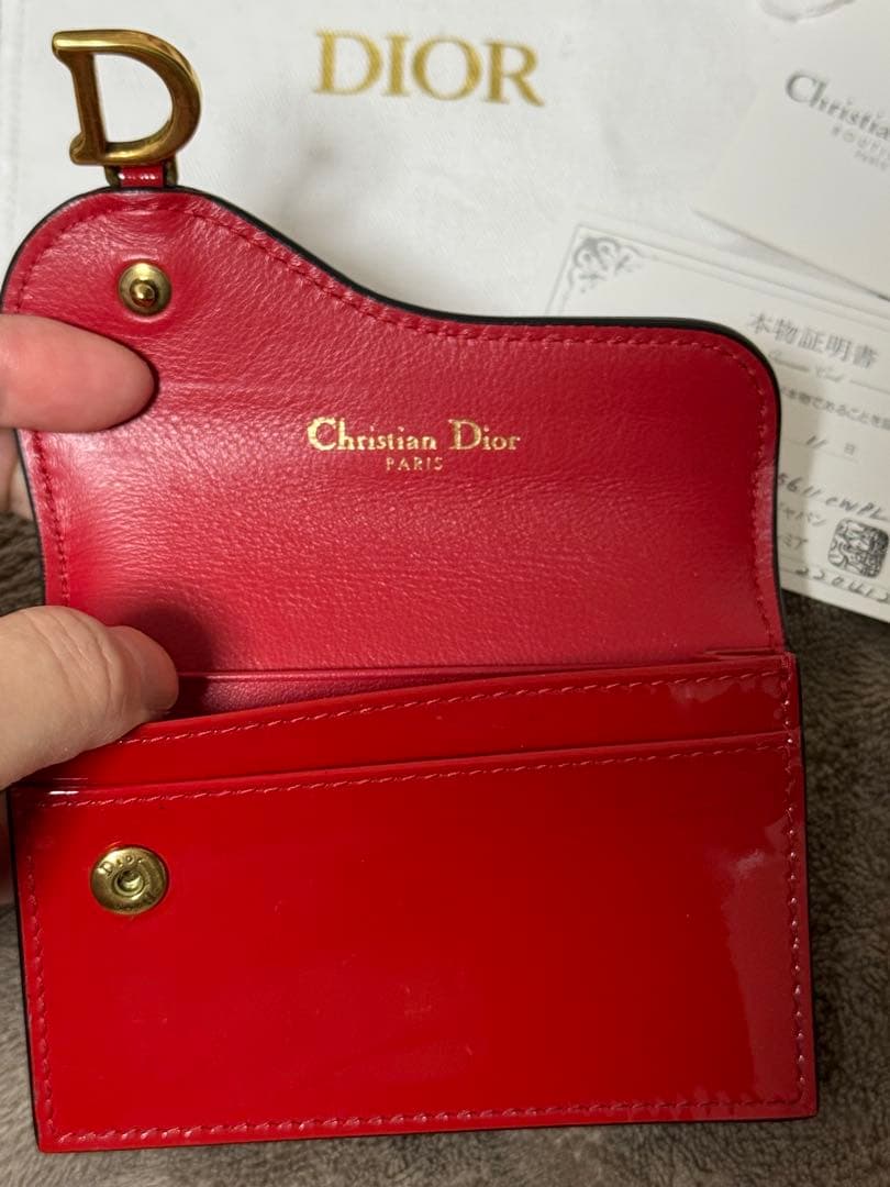 Dior パテントレザーサドル名刺ケース　カードケース