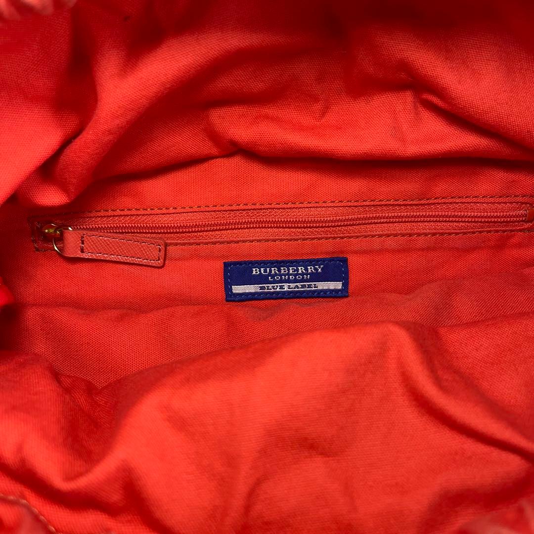 バーバリー カバン 2WAY トートバッグ ラフィア ベージュ オレンジ