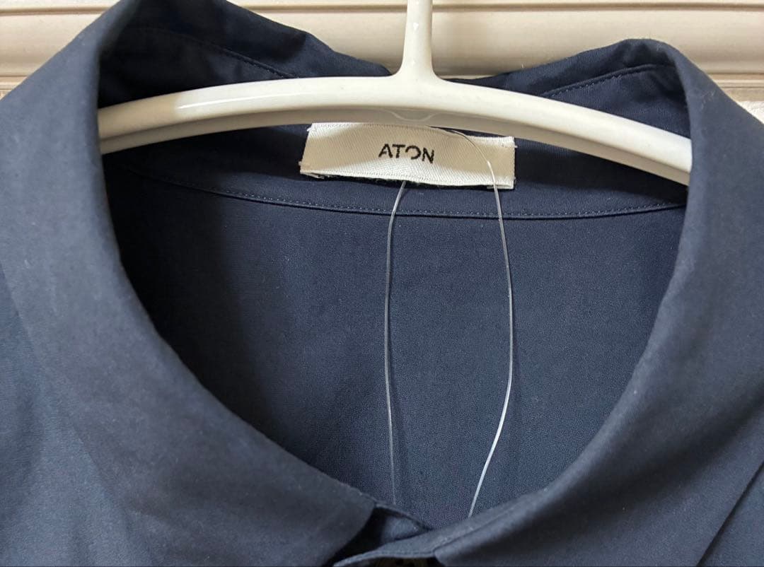 ATON SUVIN BROAD シャツ　ネイビー　UNISEX 02サイズ