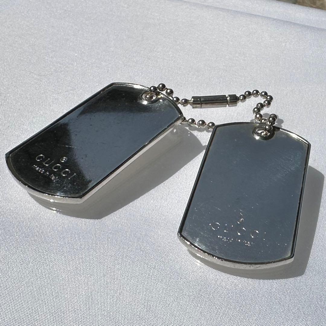 GUCCI グッチ　ドッグタグ　ロゴプレート　SV925キーホルダー　2プレート