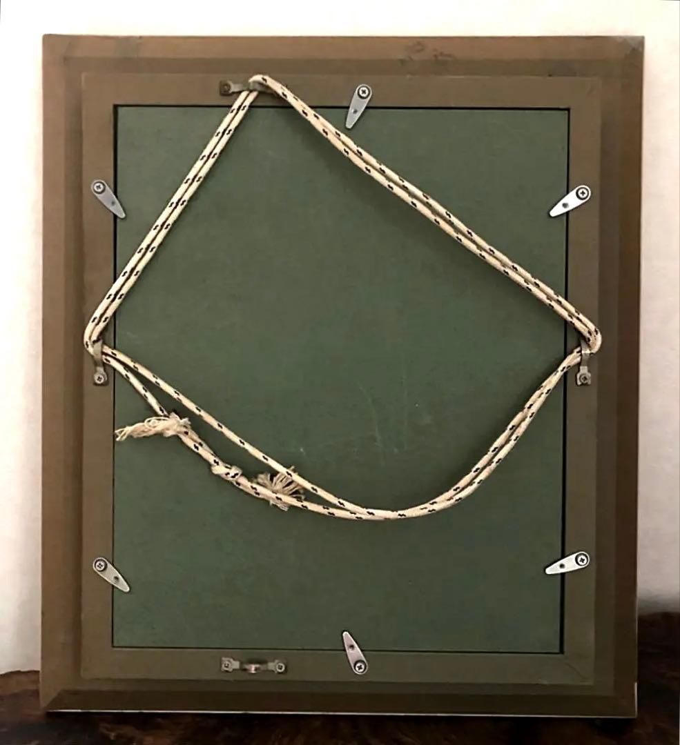 絵画 額装 油絵 田園 集落 Mituko作