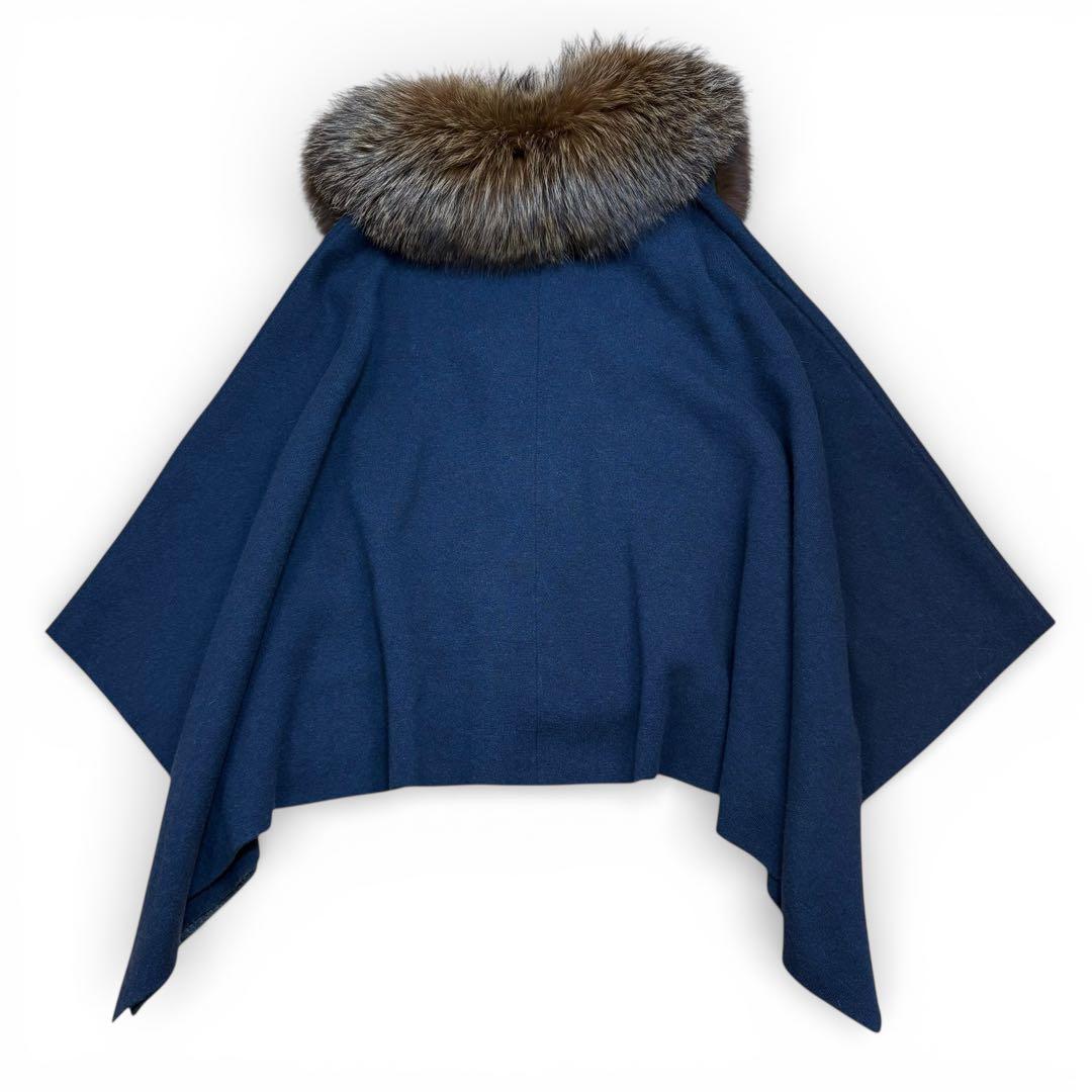 未使用品 BRUNELLO CUCINELLI カシミヤ100 ポンチョ ファー