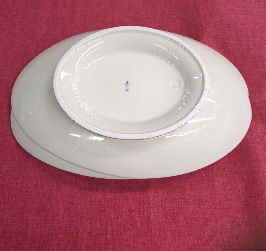 金銀彩　高台大盛り鉢　２枚　高台 大皿　華山窯　楕円皿　日本料理